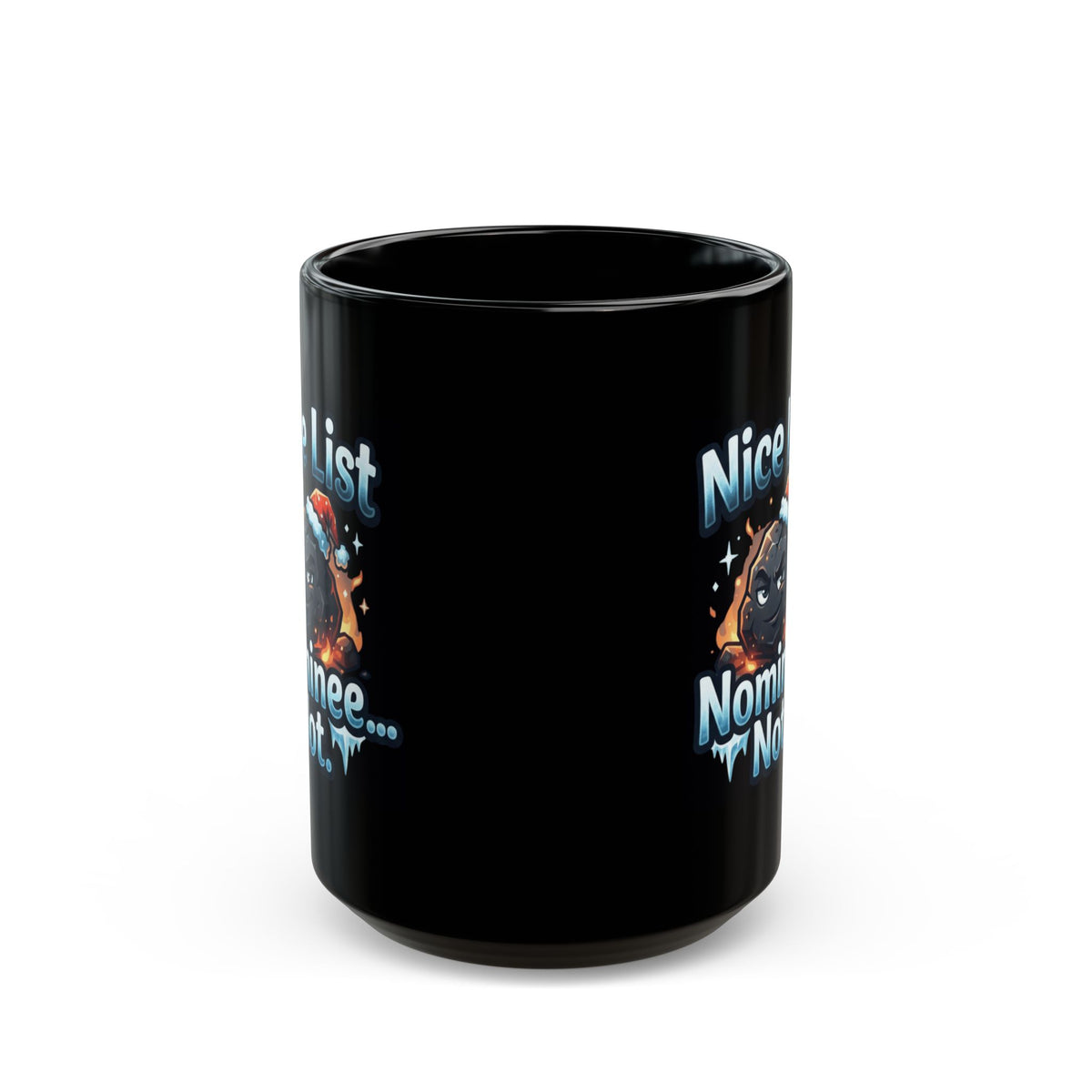 "Nice List Nominee" Black Ceramic Mug