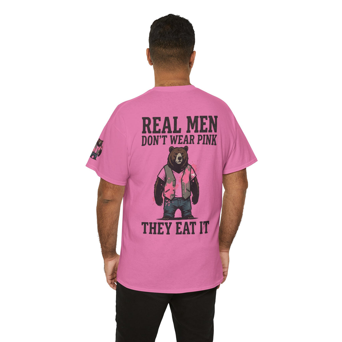 Color: Azalea | Real Men Eat Pink Premium Graphic Tee