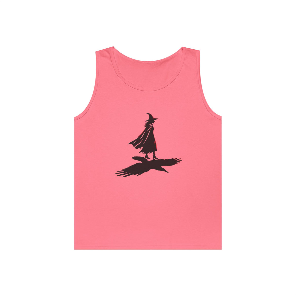 Color: Safety Pink | Witch With Raven Shadow Tank Top