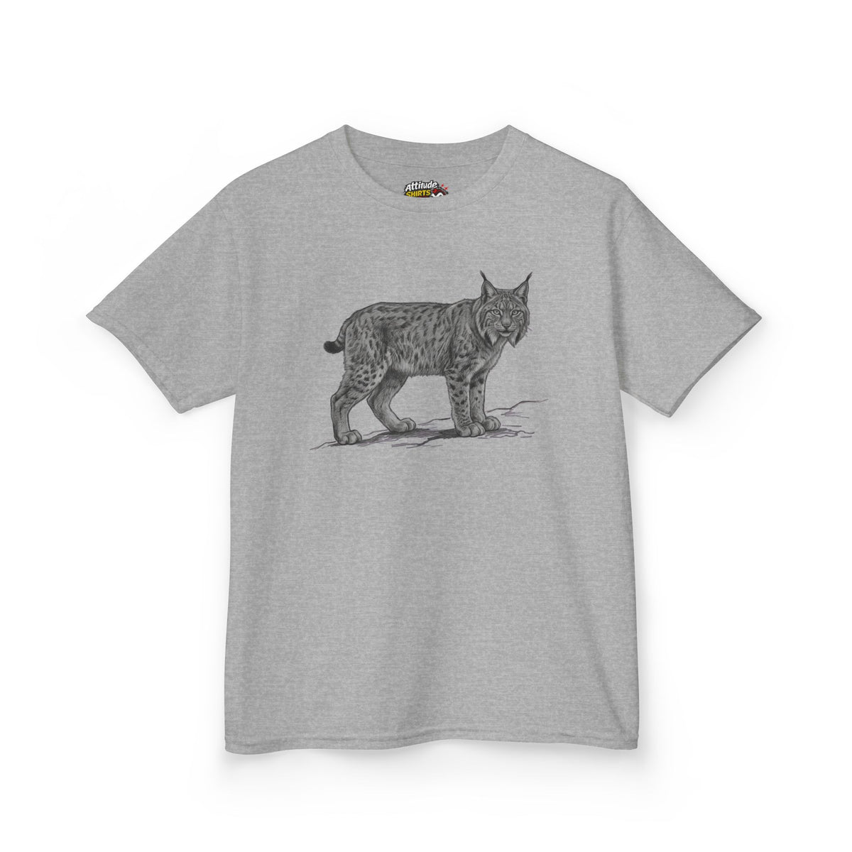 "Pencil Sketch Art Lynx" Kids Tee