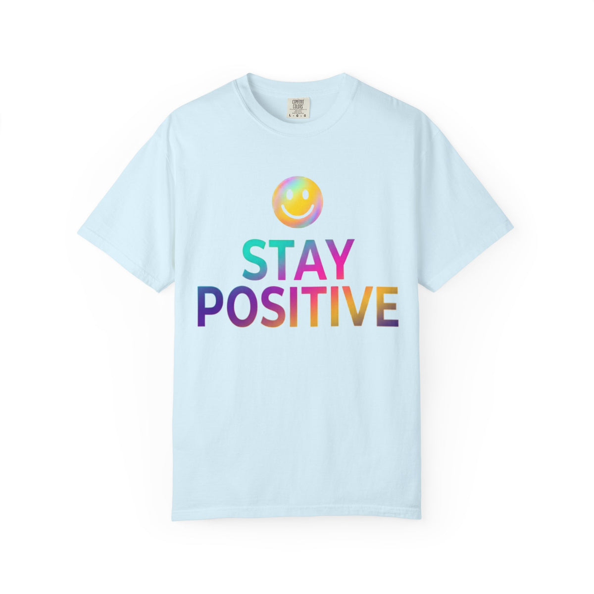 Color: Chambray | Stay Positive Unisex Garment-Dyed Tee