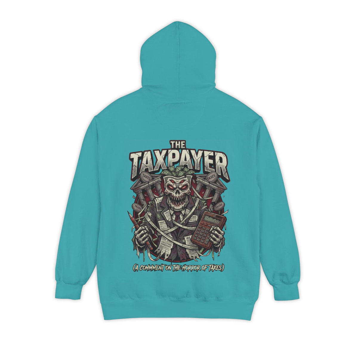 Color: Seafoam | Horror of Taxes Garment-Dyed Hoodie