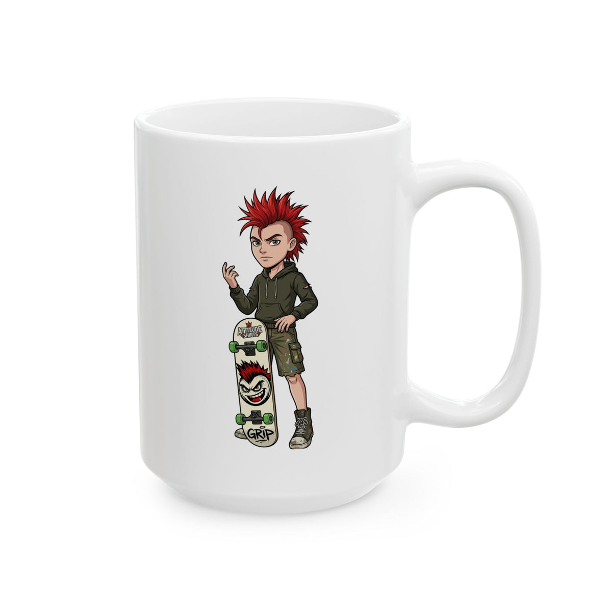 "Skater" White Ceramic Mug