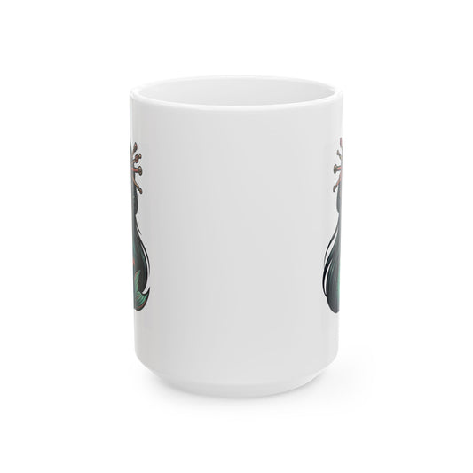 "Ningyo (Japanese Folklore)" White Ceramic Mug — Graphic