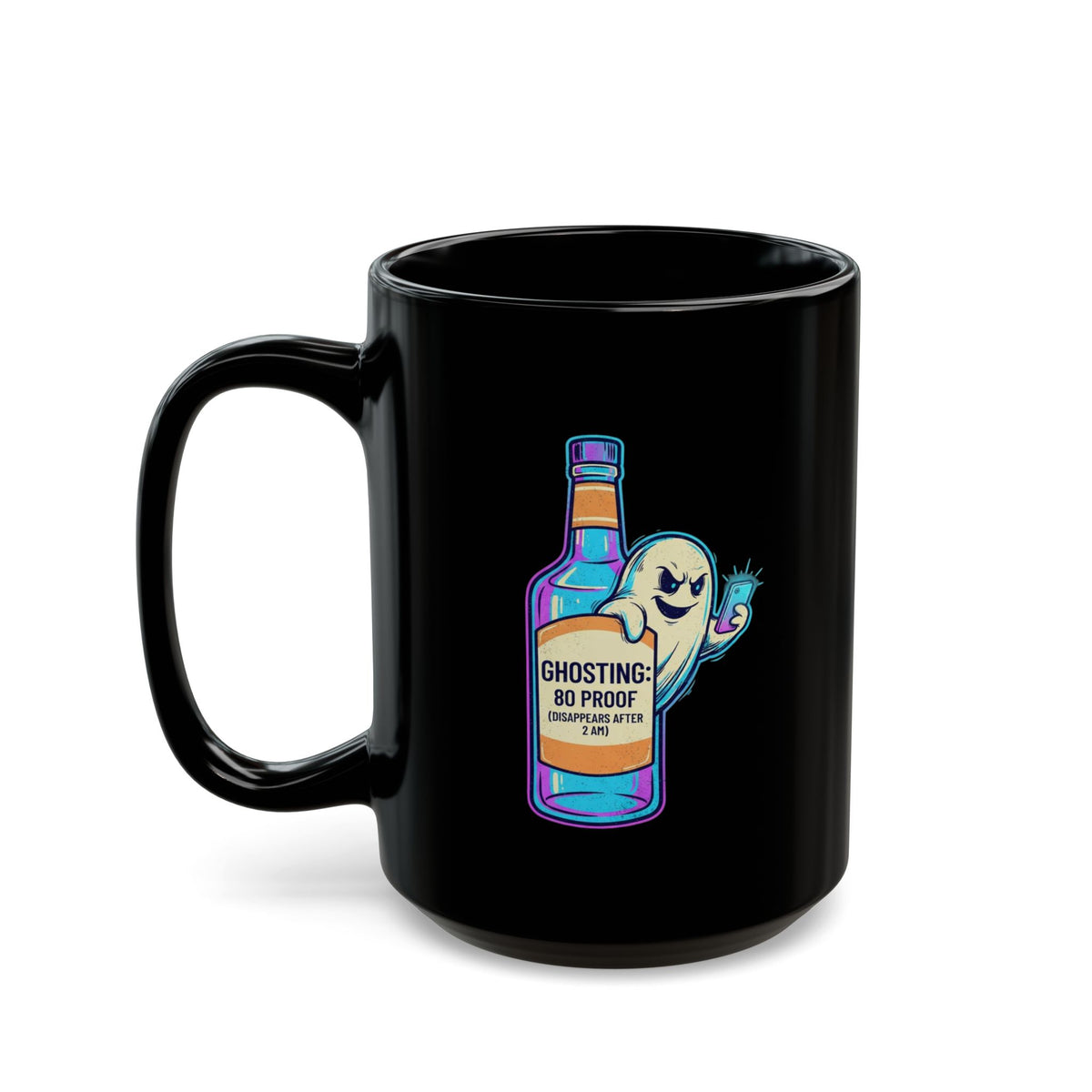"Ghosting" Black Ceramic Mug