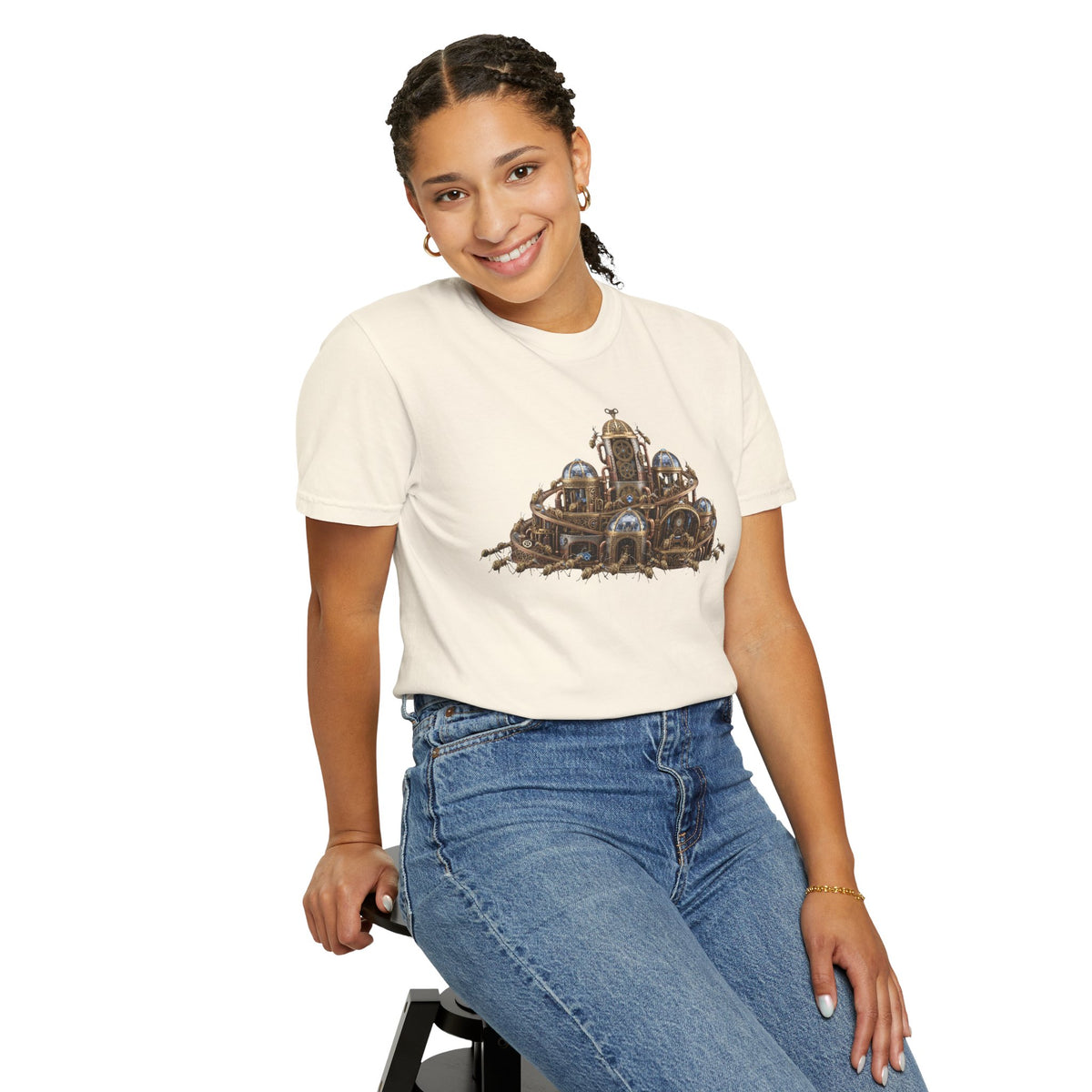 Color: Ivory | Cyber Ants Unisex Garment-Dyed Tee