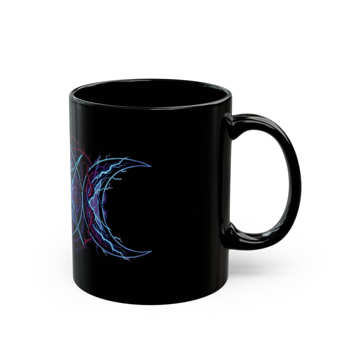 "Triple Goddess Tempest" Black Ceramic Mug