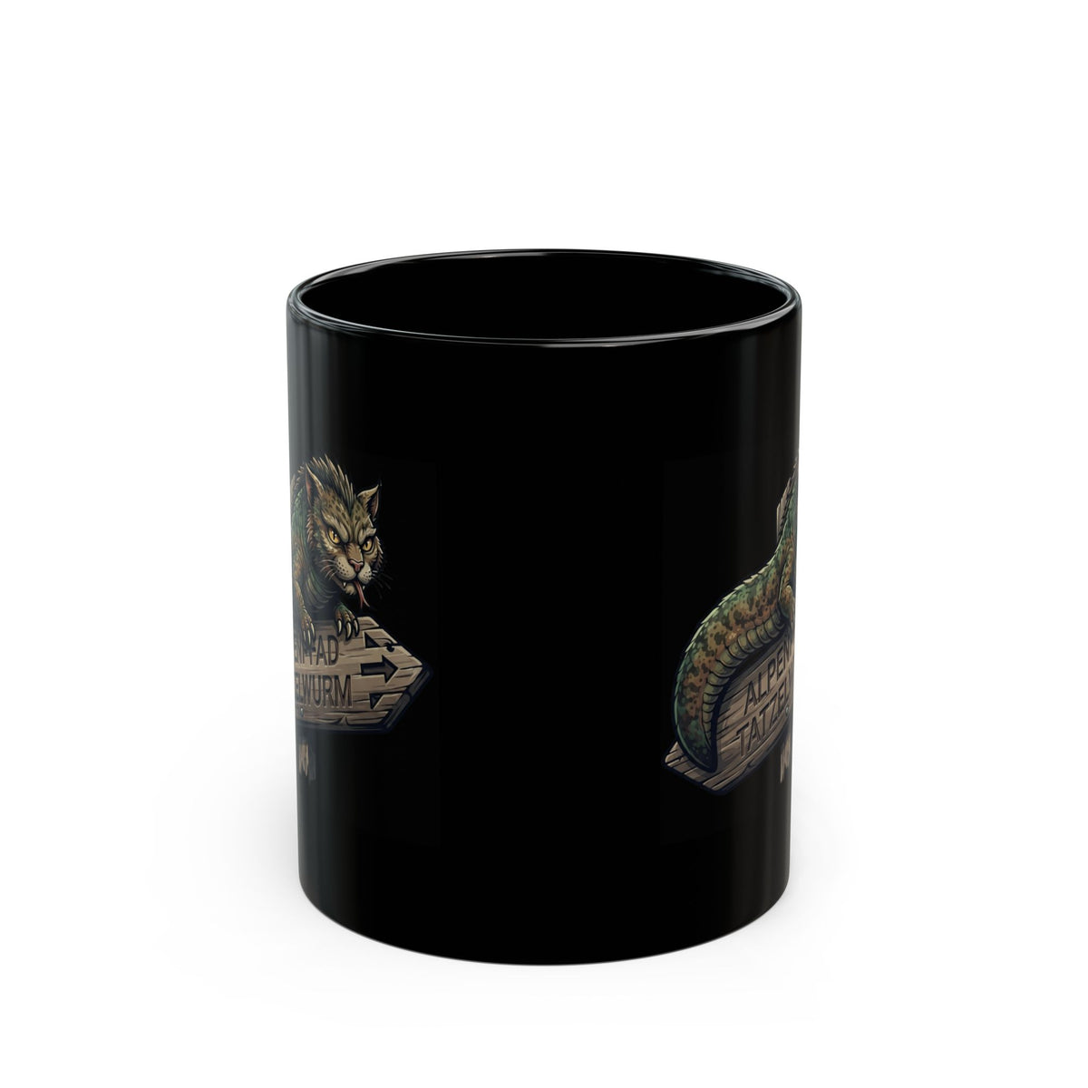 "Tatzelwurm (Alpine Europe)" Black Ceramic Mug