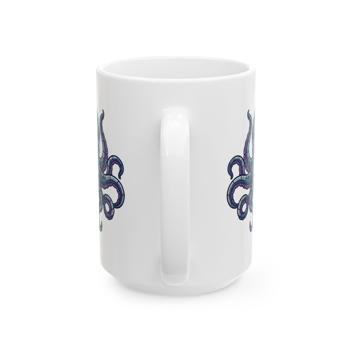 "Cyber Octopus" White Ceramic Mug