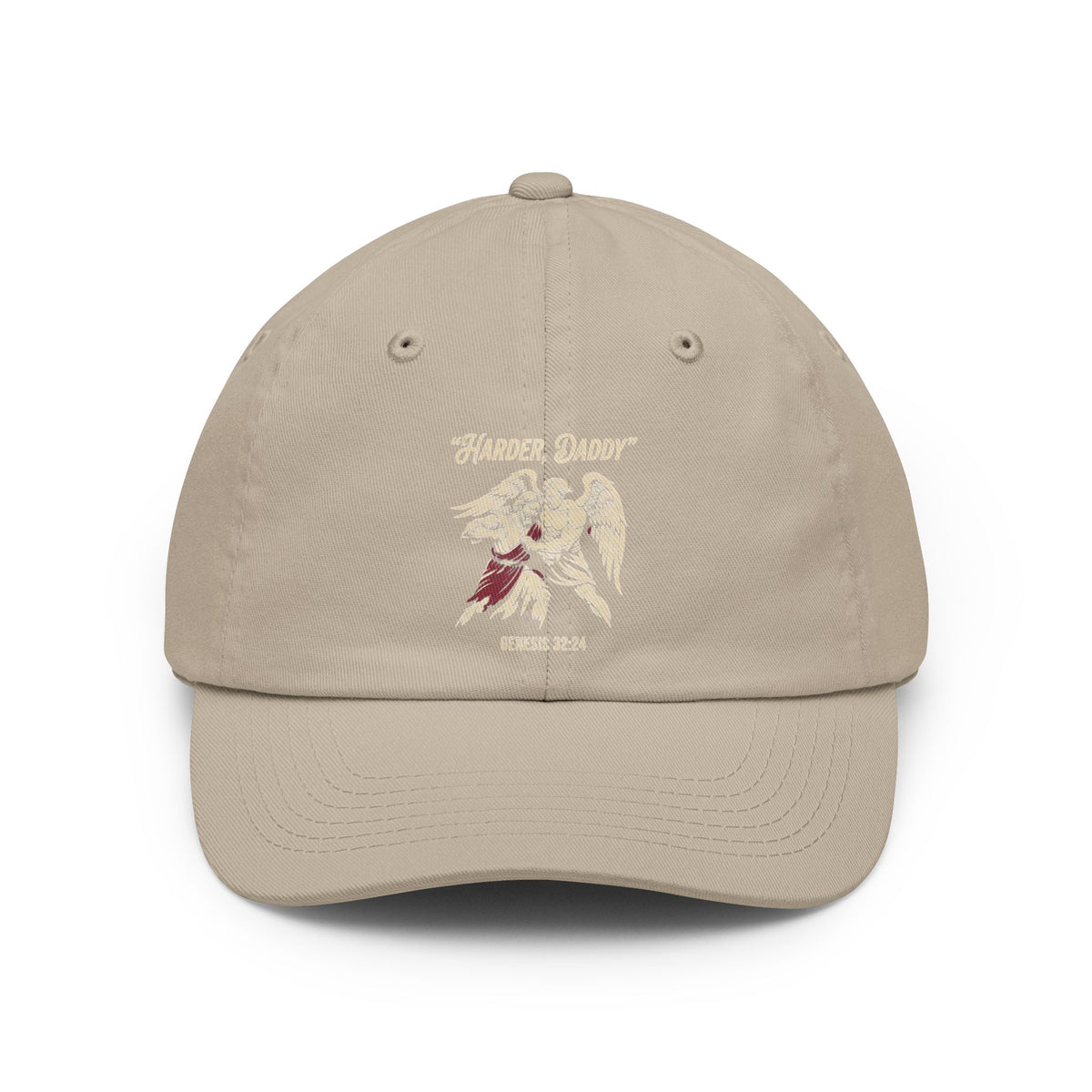 Color: Stone | Good Book Series Man vs Angel Dad Hat — Graphic