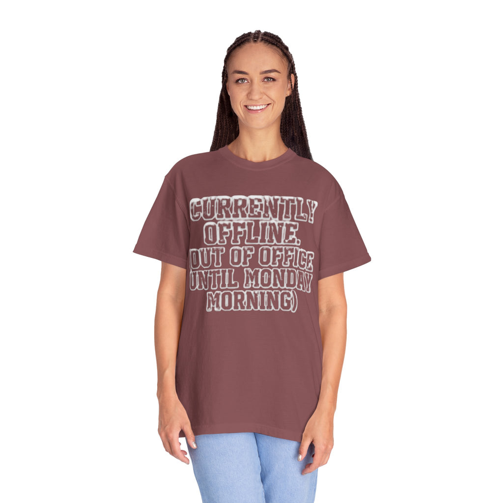 "Currently Offline" Unisex Garment-Dyed Tee