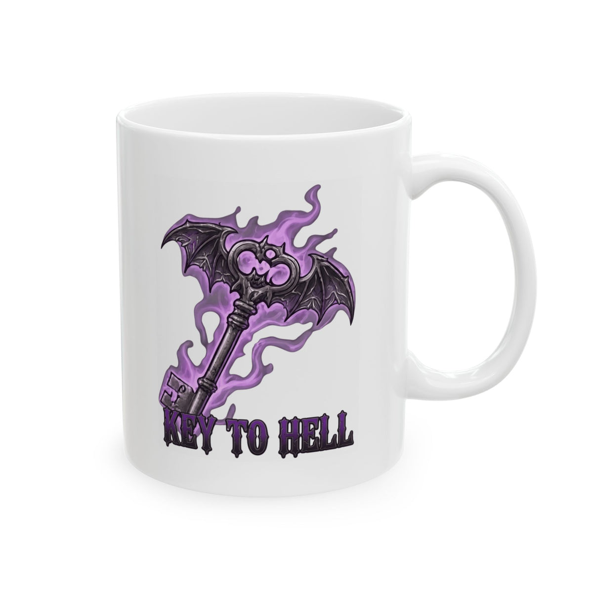 "Skeleton Key" White Ceramic Mug