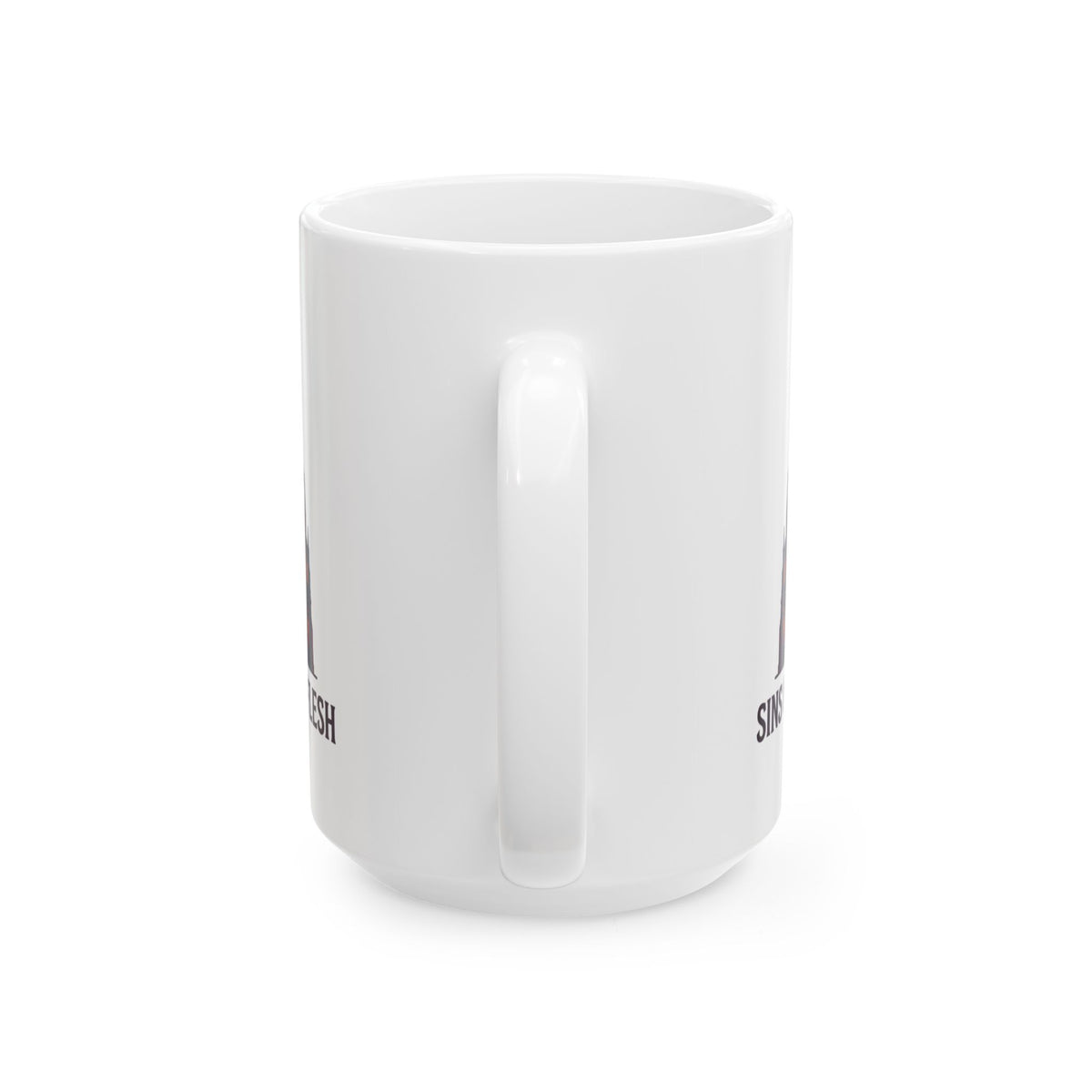 "Sins of The Flesh Group Rates" White Ceramic Mug — Graphic