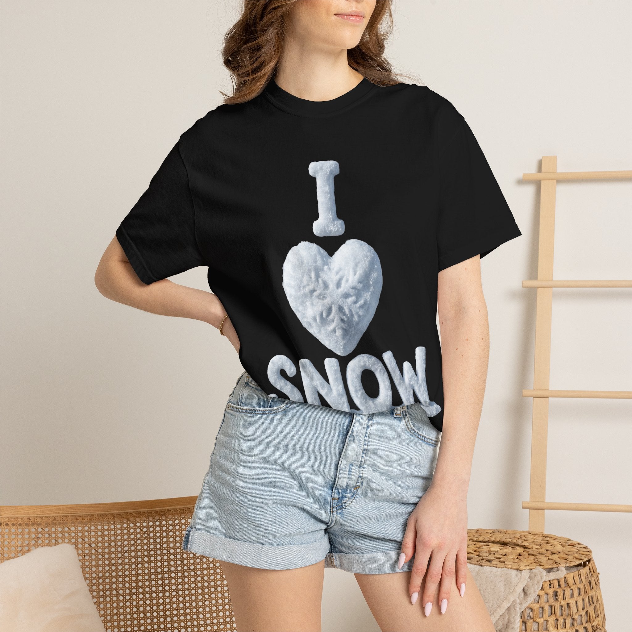 "I Love Snow" Unisex Garment-Dyed T-shirt