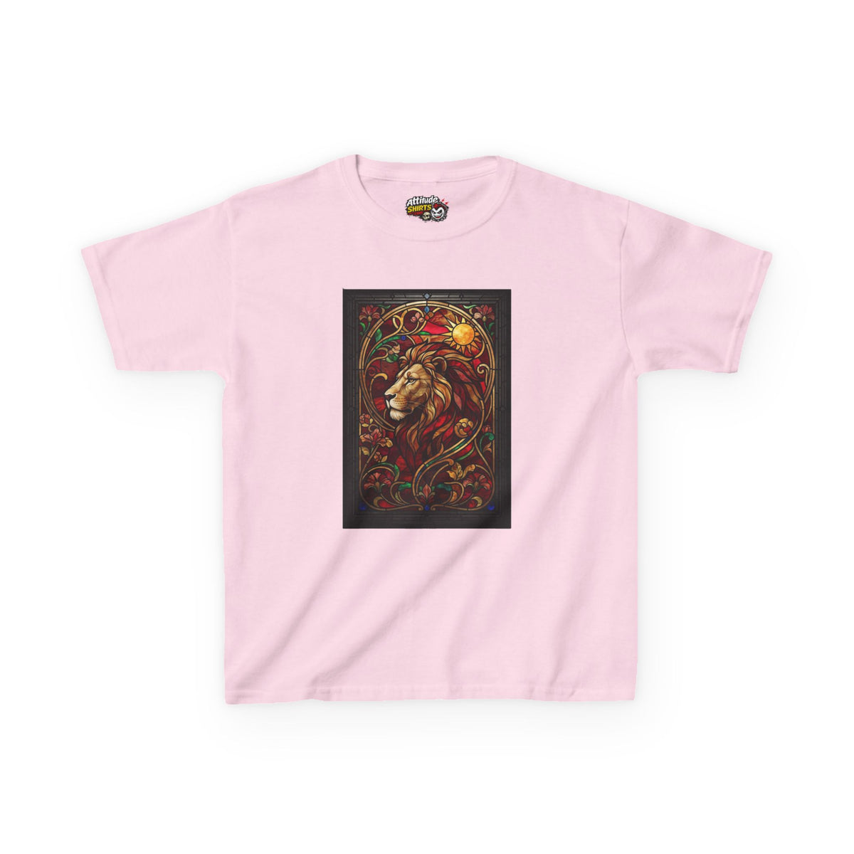 "Stained Glass Sign LEO" Kids Tee