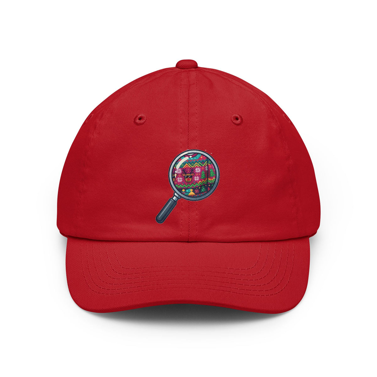 Color: Red | Ugly Sweater Dad Hat — Graphic