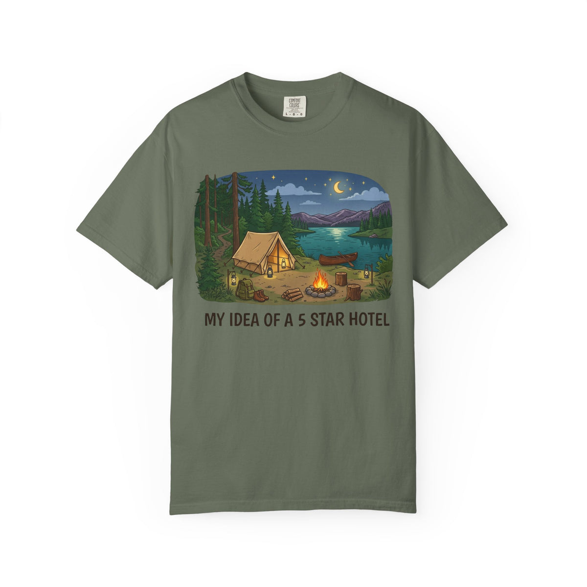 Color: Moss | Five Star Hotel Unisex Garment-Dyed Tee