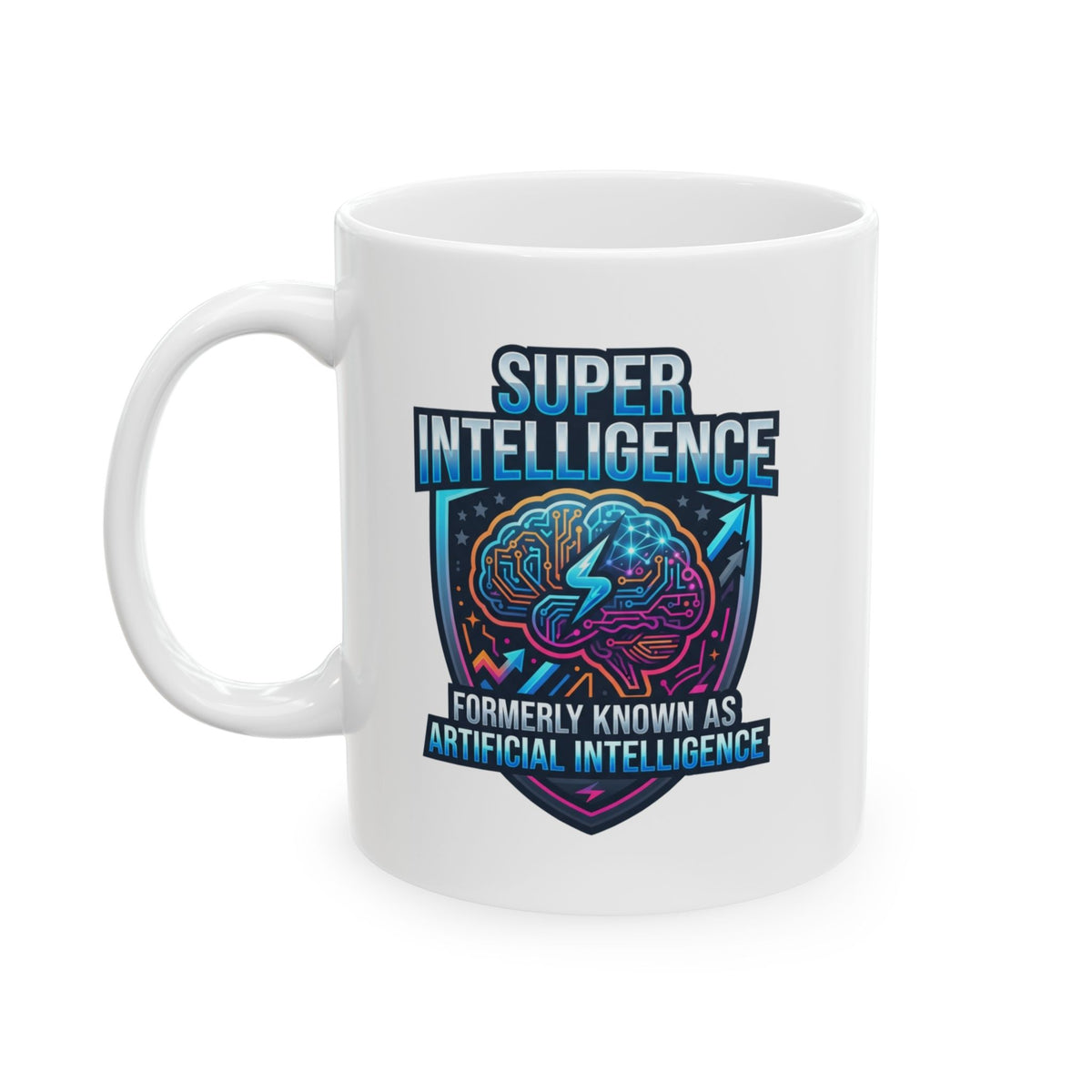 "Super Intelligence" White Ceramic Mug