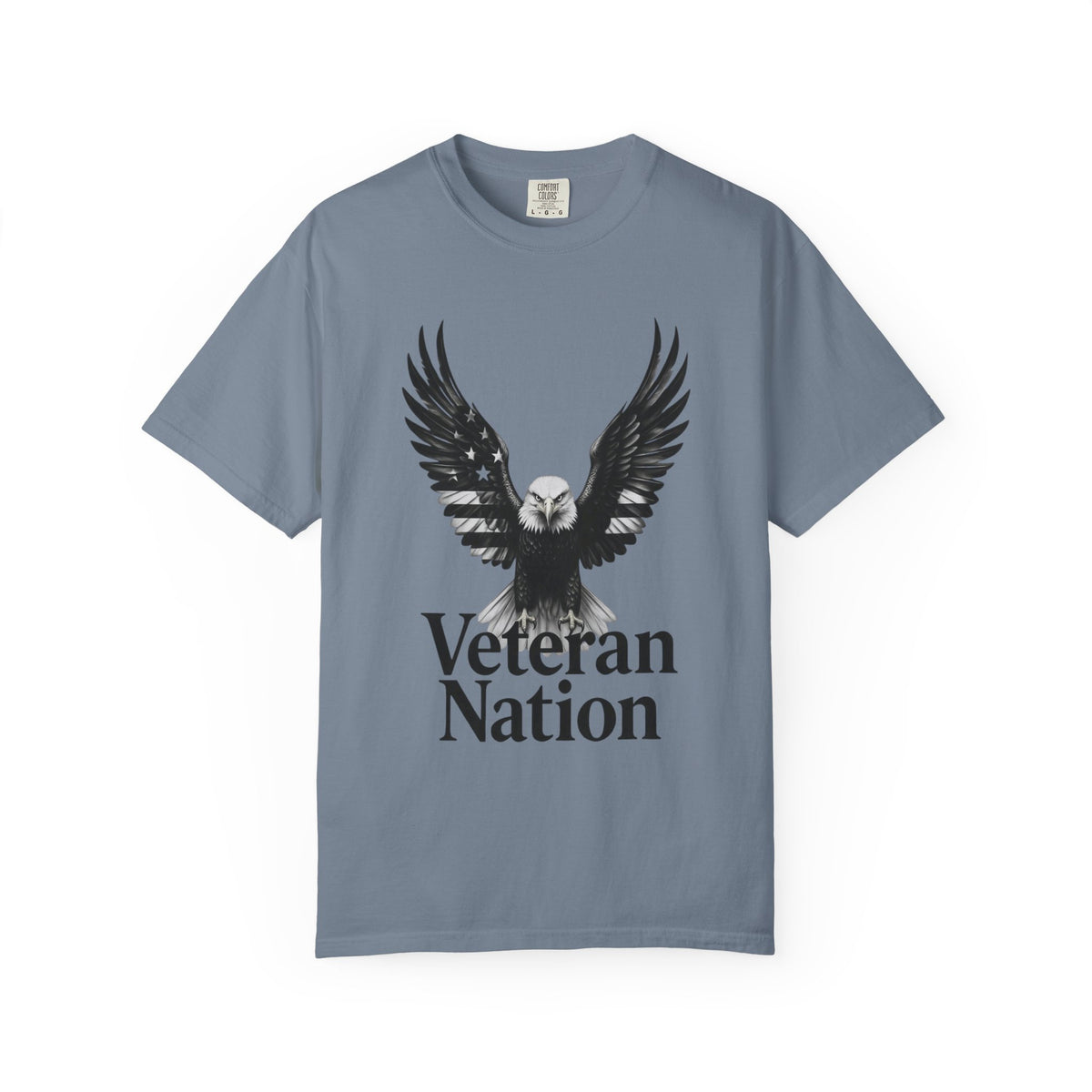 Color: Blue Jean | Veteran Nation Unisex Garment-Dyed T-shirt