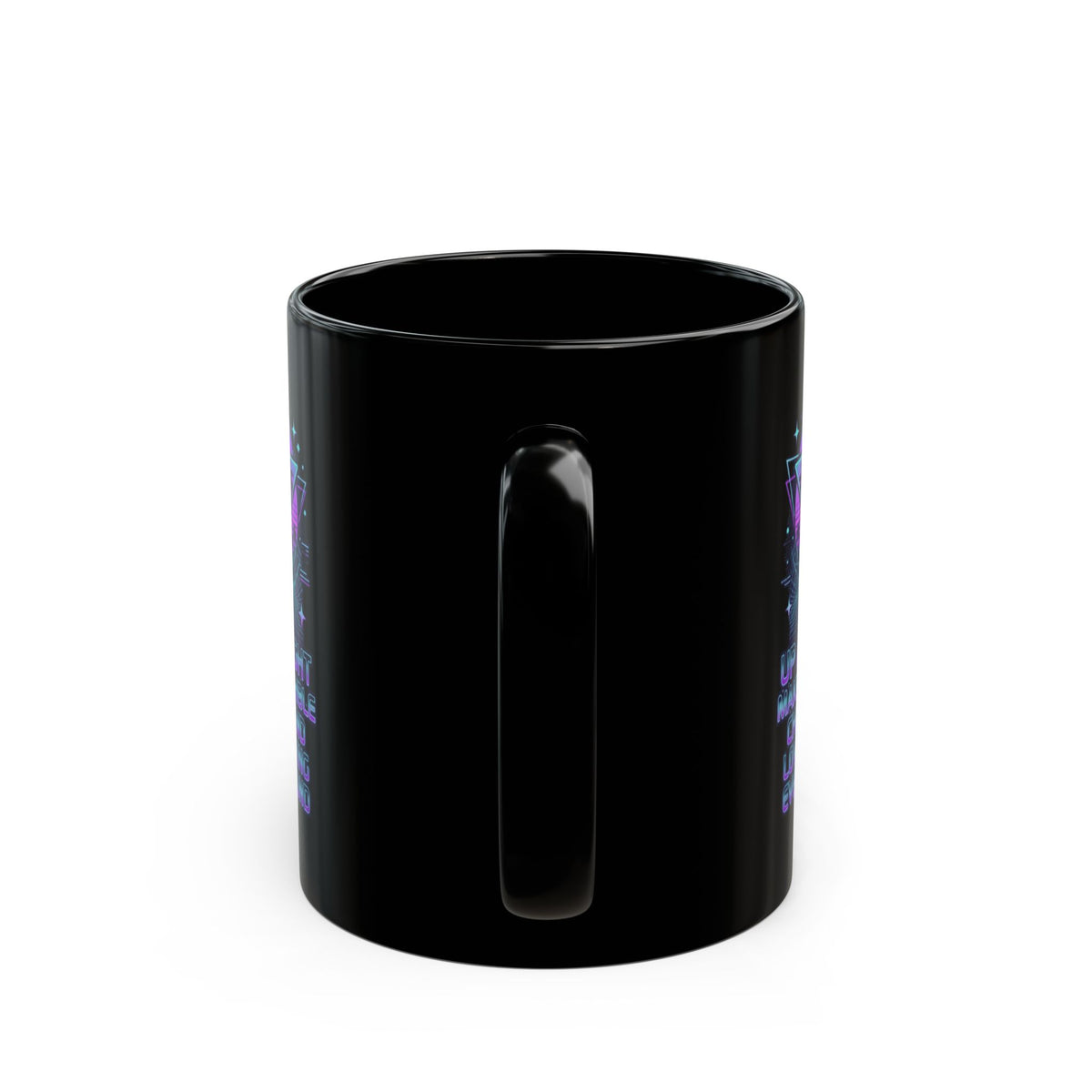 "Up All Night" Black Ceramic Mug