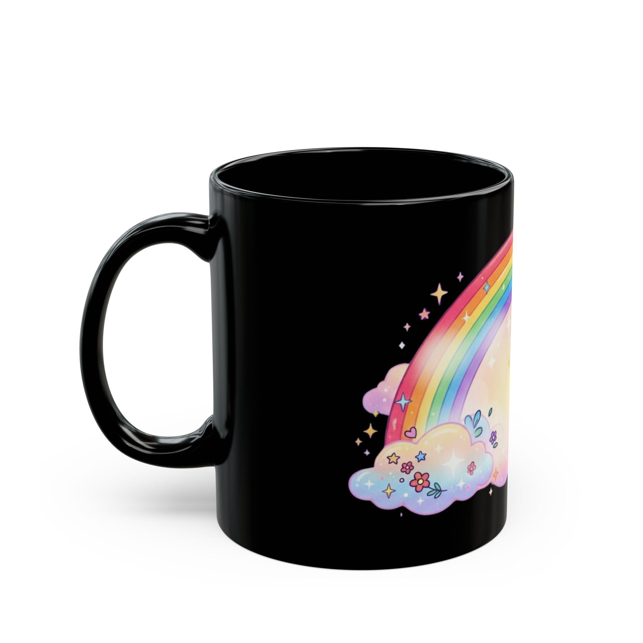 "Gay Away The Pray" Black Ceramic Mug — Graphic