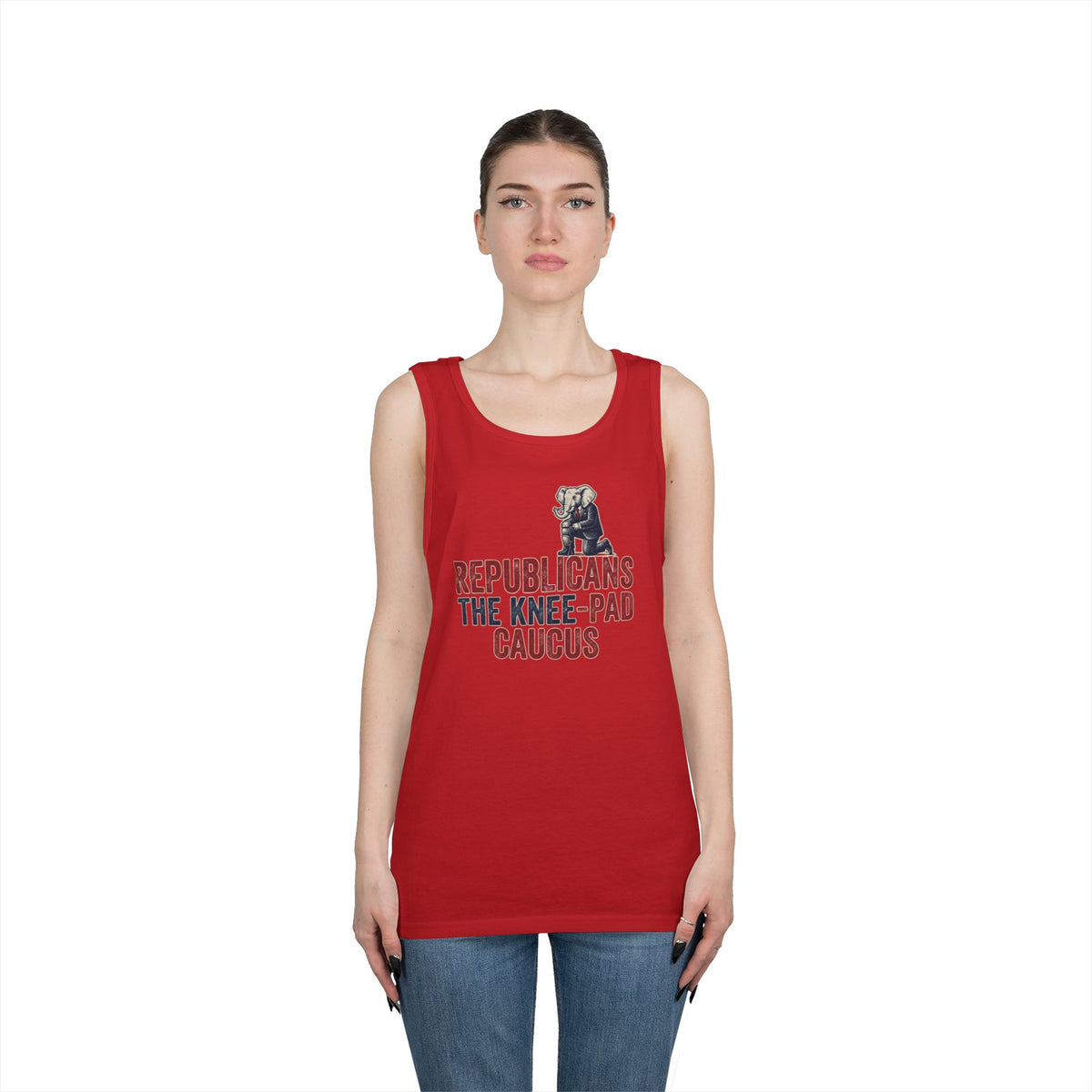Color: Red | The Knee Pad Caucus Tank Top