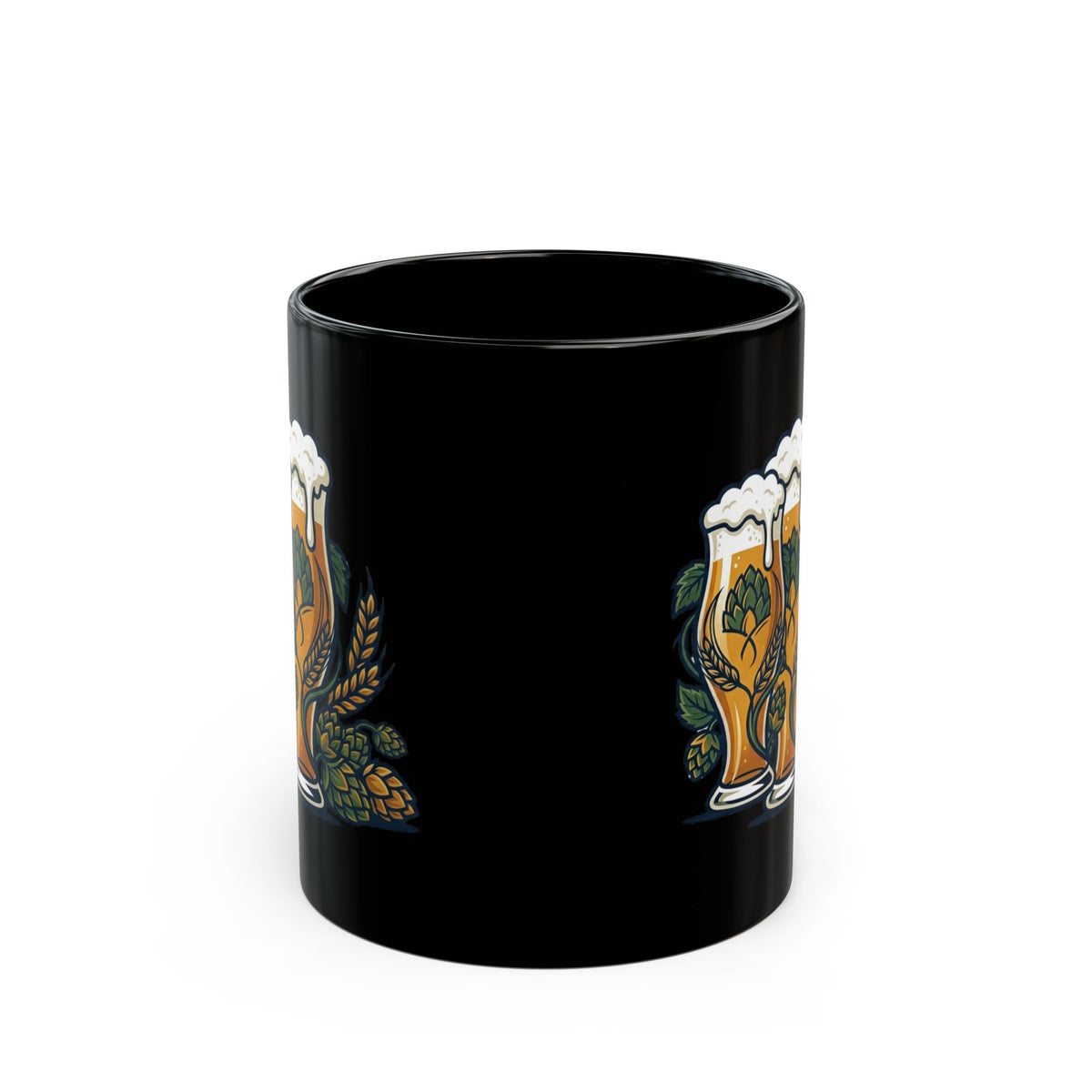 "Beer" Black Ceramic Mug