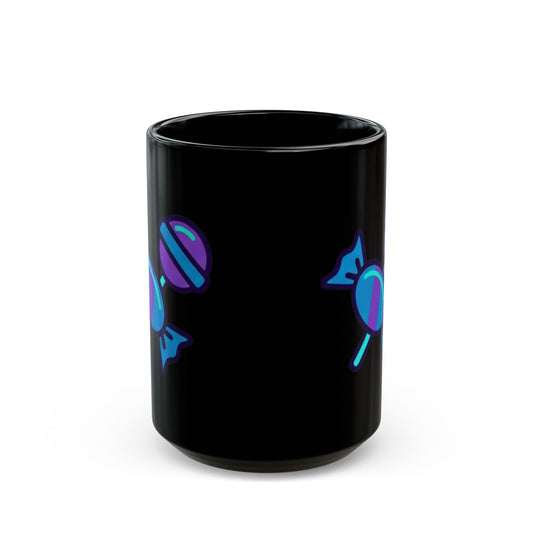 "Free Candy For All" Black Ceramic Mug — Graphic