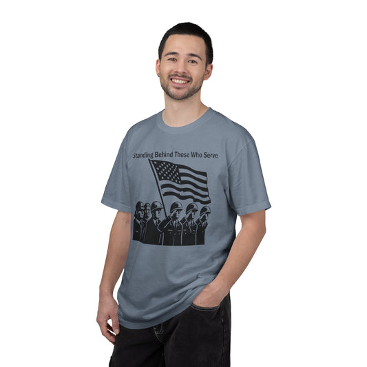 "Standing Behind Those Who Serve" Unisex Garment-Dyed T-shirt