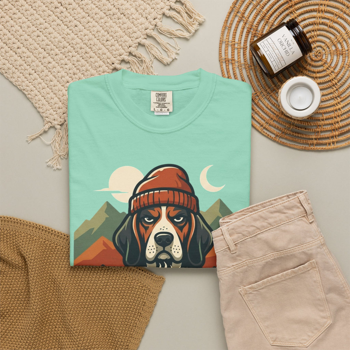 Resting Camping Face Unisex Garment-Dyed Tee