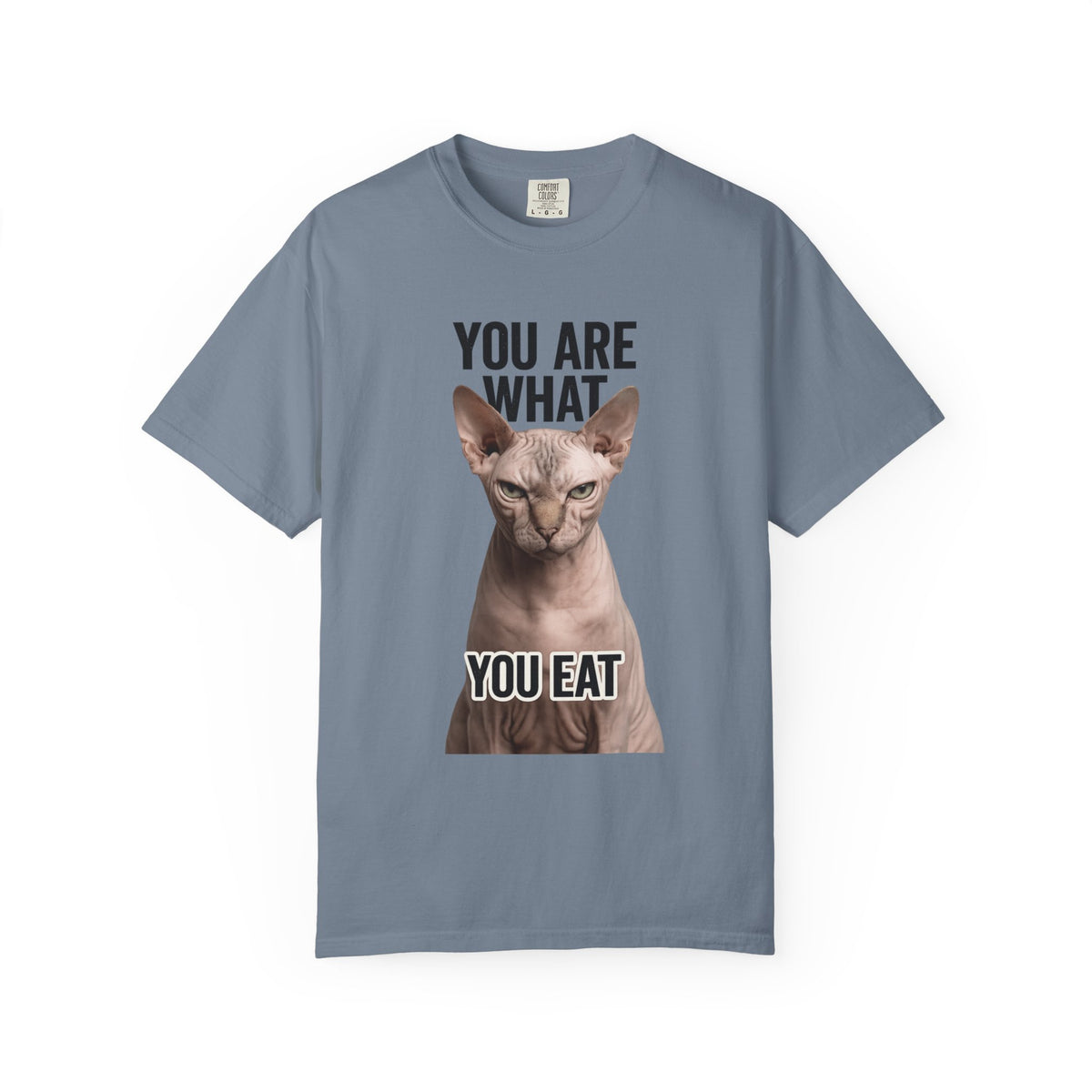 Color: Blue Jean | You Are What You Eat - Cat 1 Unisex Garment-Dyed T-shirt
