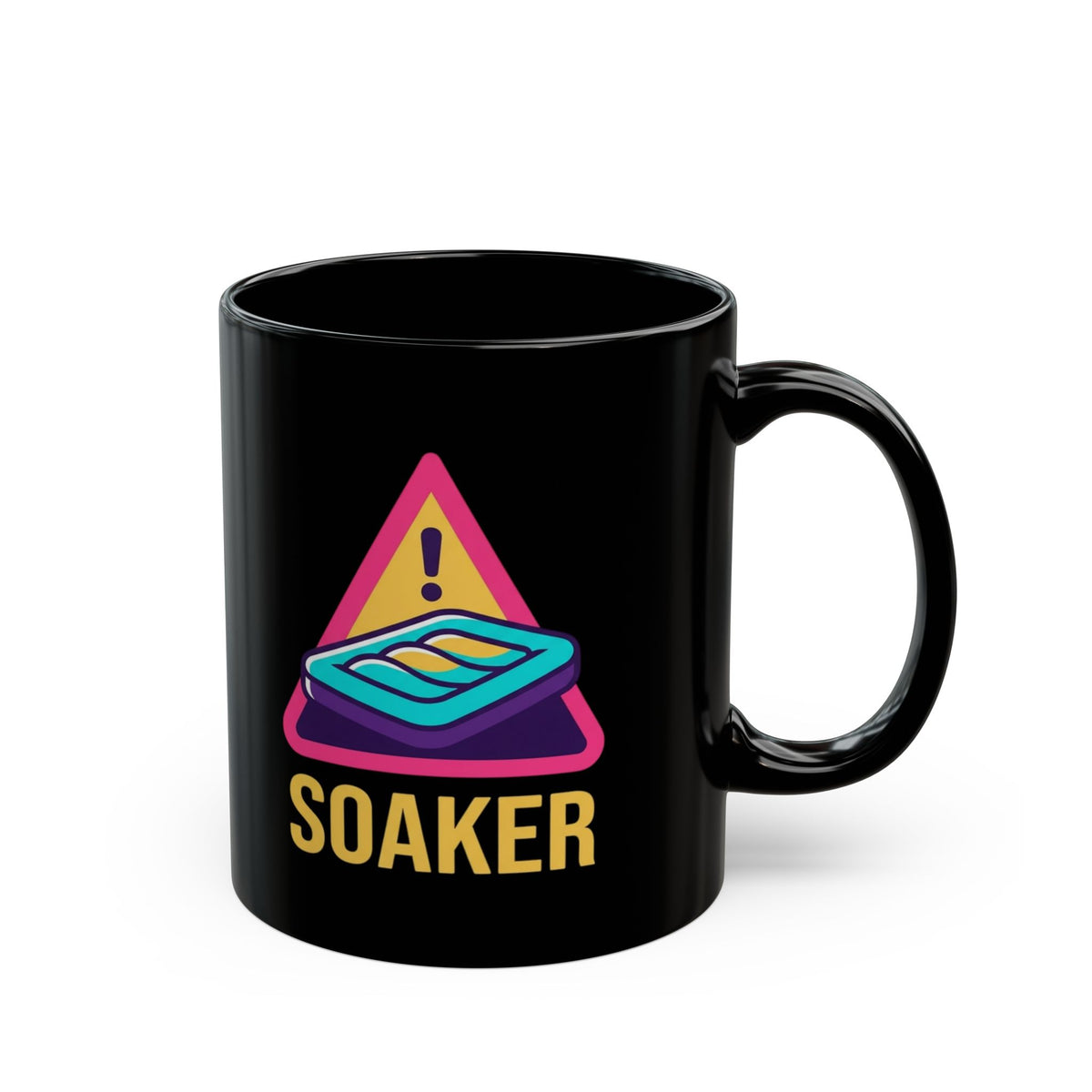 "Professional Soaker" Black Ceramic Mug — Graphic