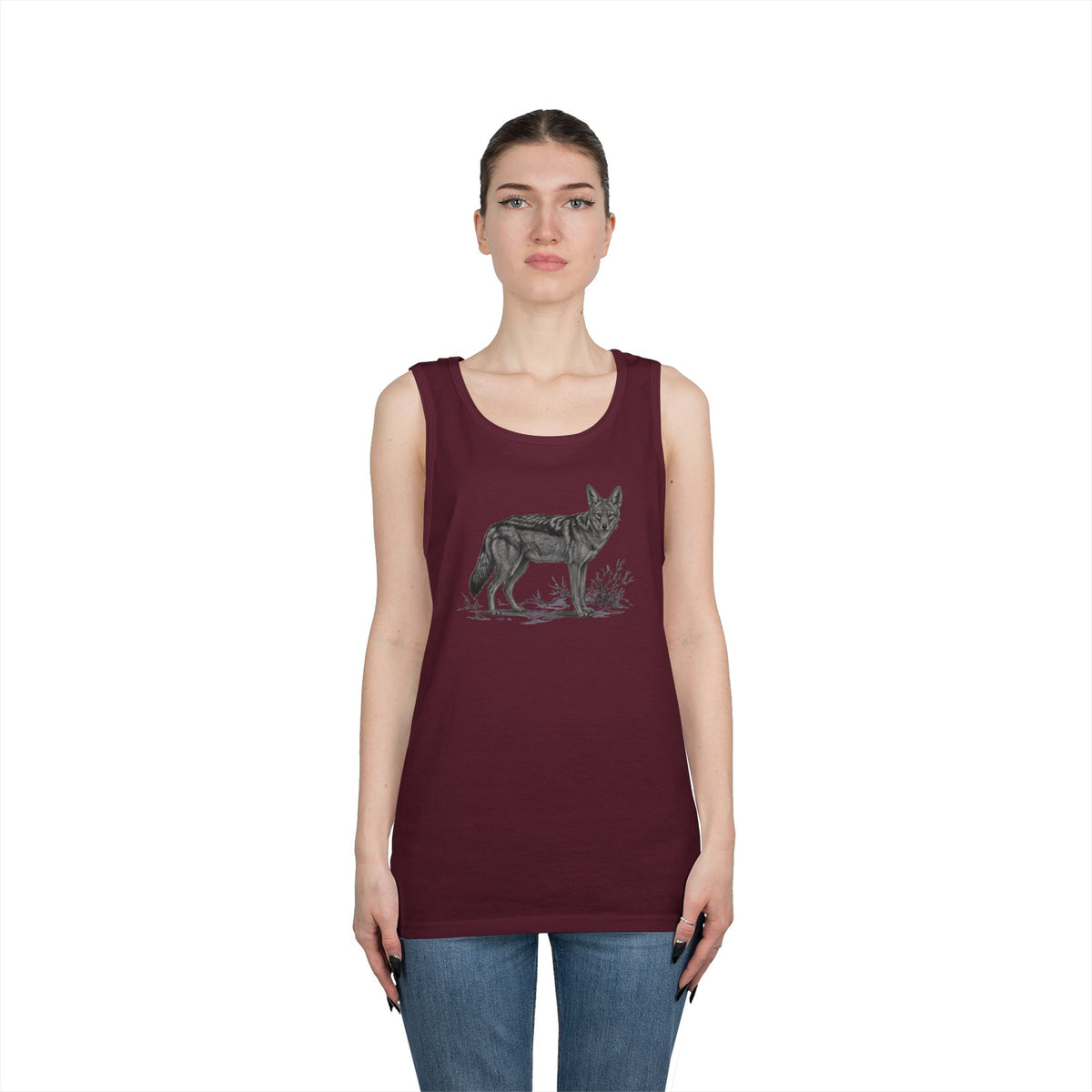 "Pencil Sketch Art Coyote" Tank Top