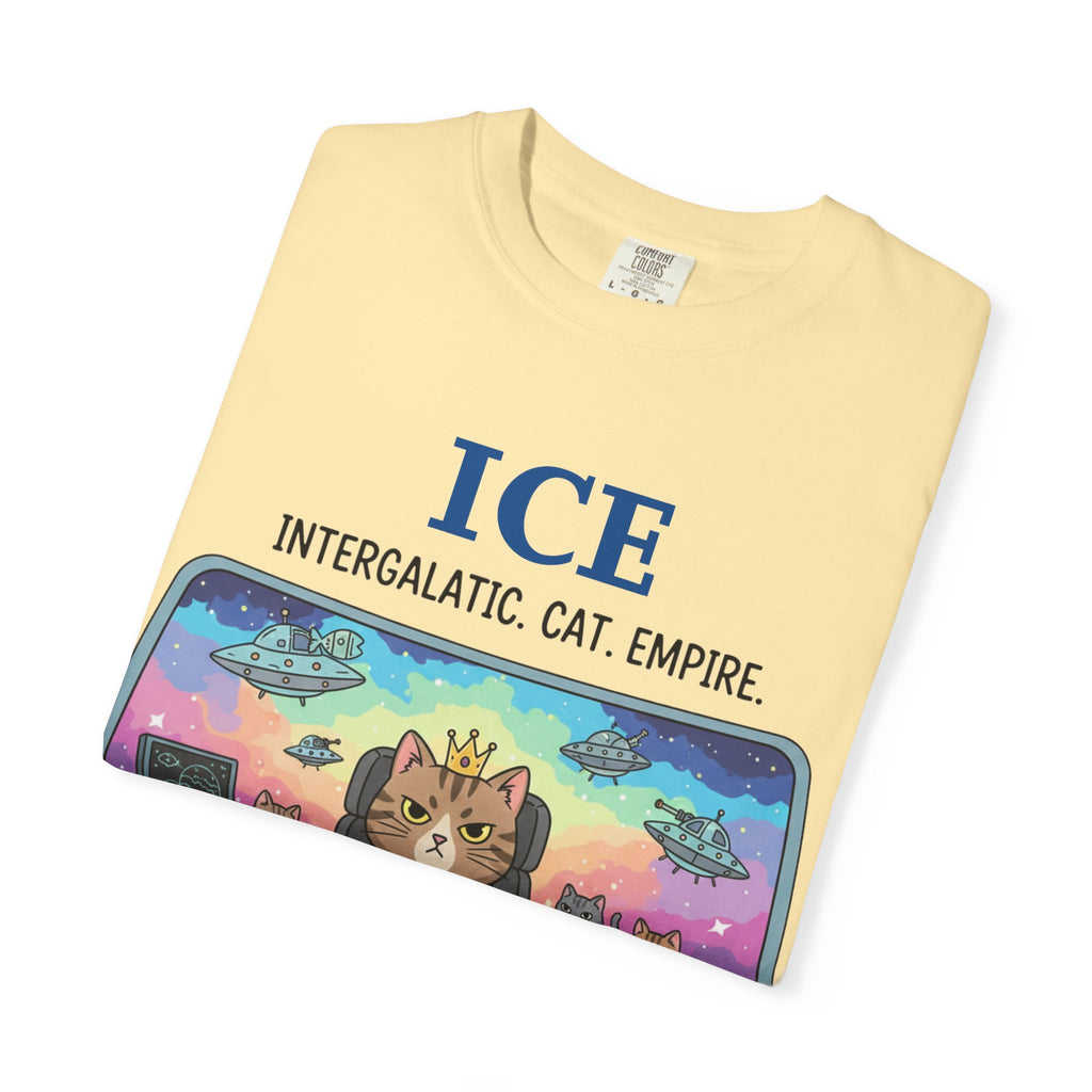 "ICE (Intergalactic Cat Empire)" Unisex Garment-Dyed T-shirt
