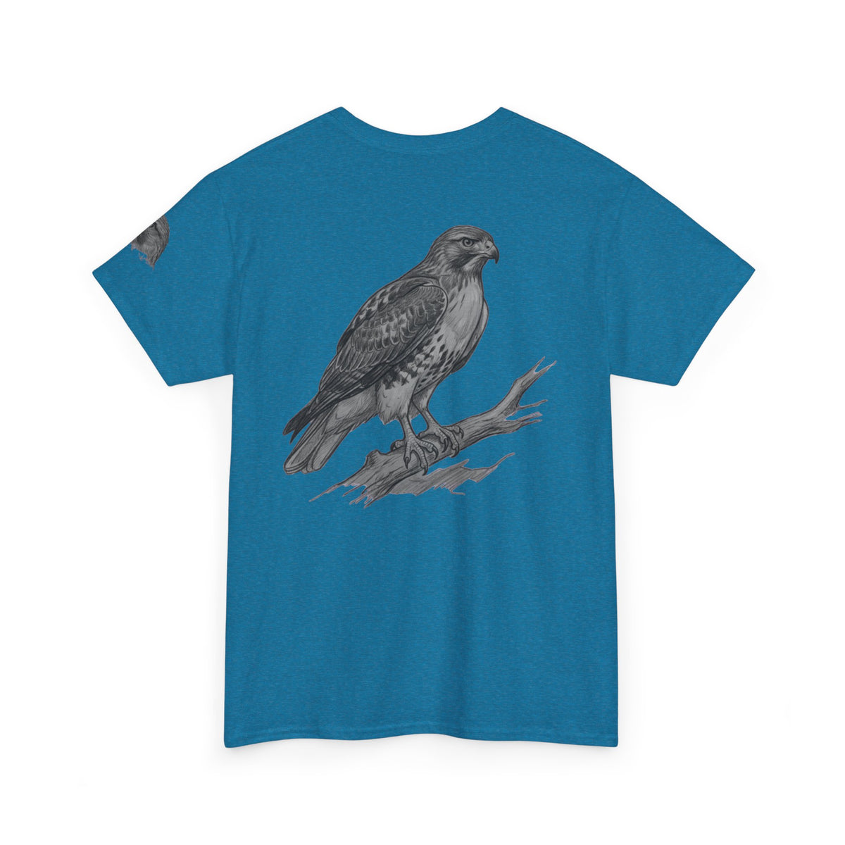 "Pencil Sketch Art Red-Tailed Hawk" Premium Graphic Tee