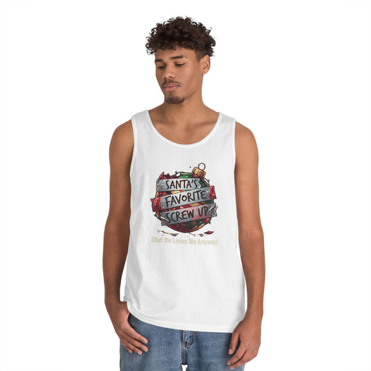 Color: White | Santa's Favorite Screw Up Tank Top