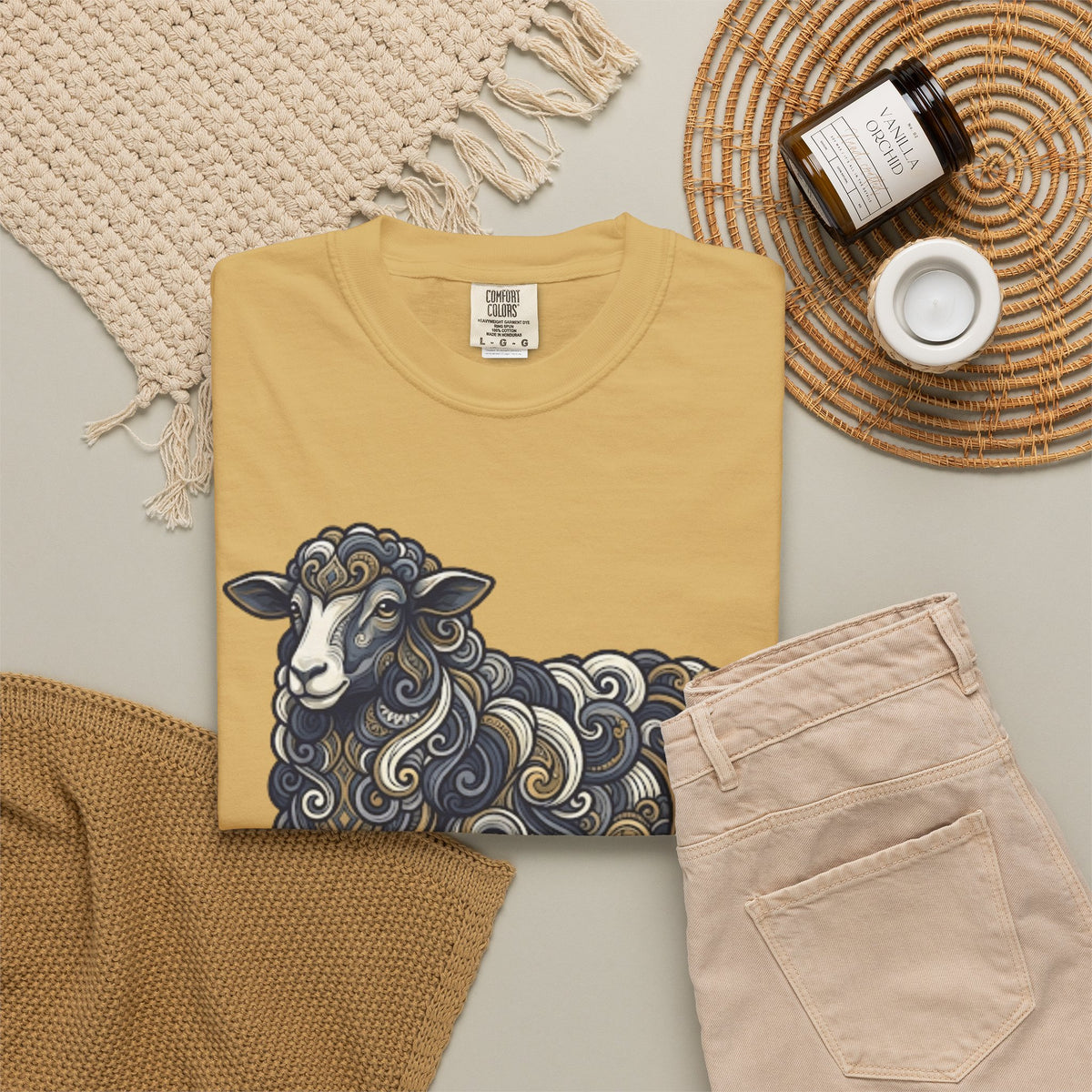 Barnyard Sheep Unisex Garment-Dyed Tee