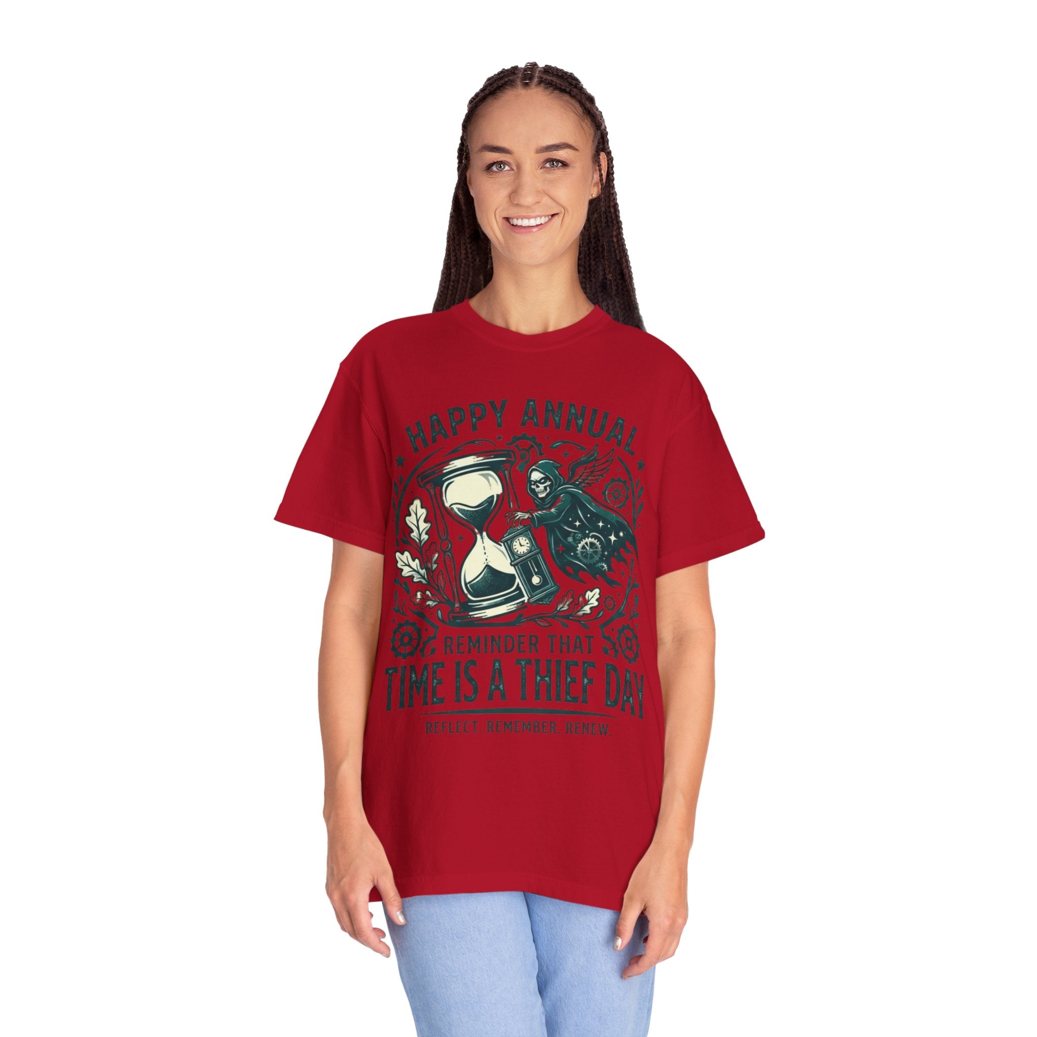 "Time Is A Thief Day" Unisex Garment-Dyed Tee