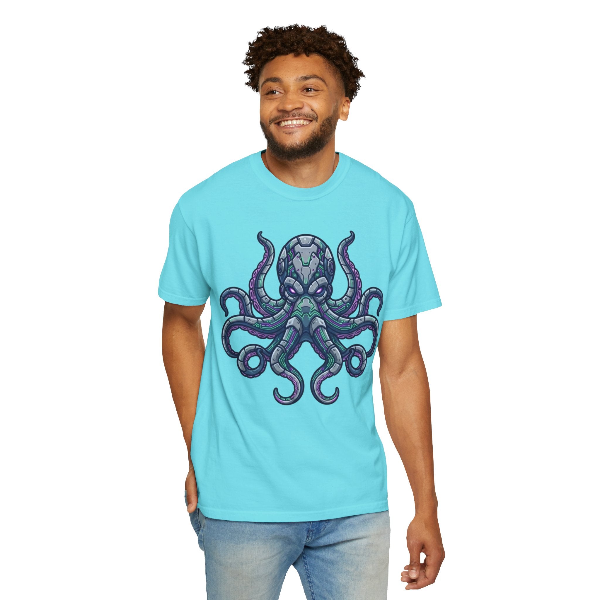 "Cyber Octopus" Unisex Garment-Dyed Tee