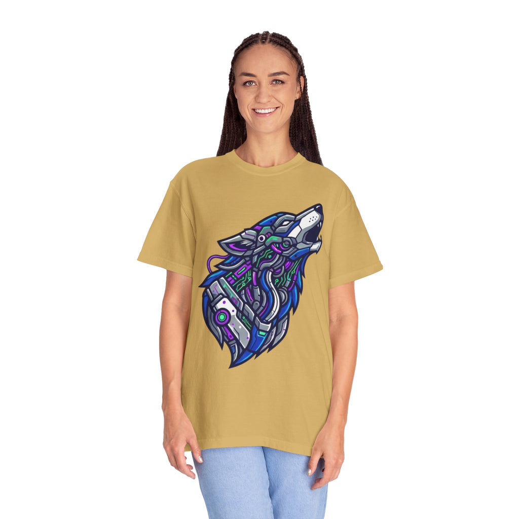 "Cyber Wolf" Unisex Garment-Dyed Tee