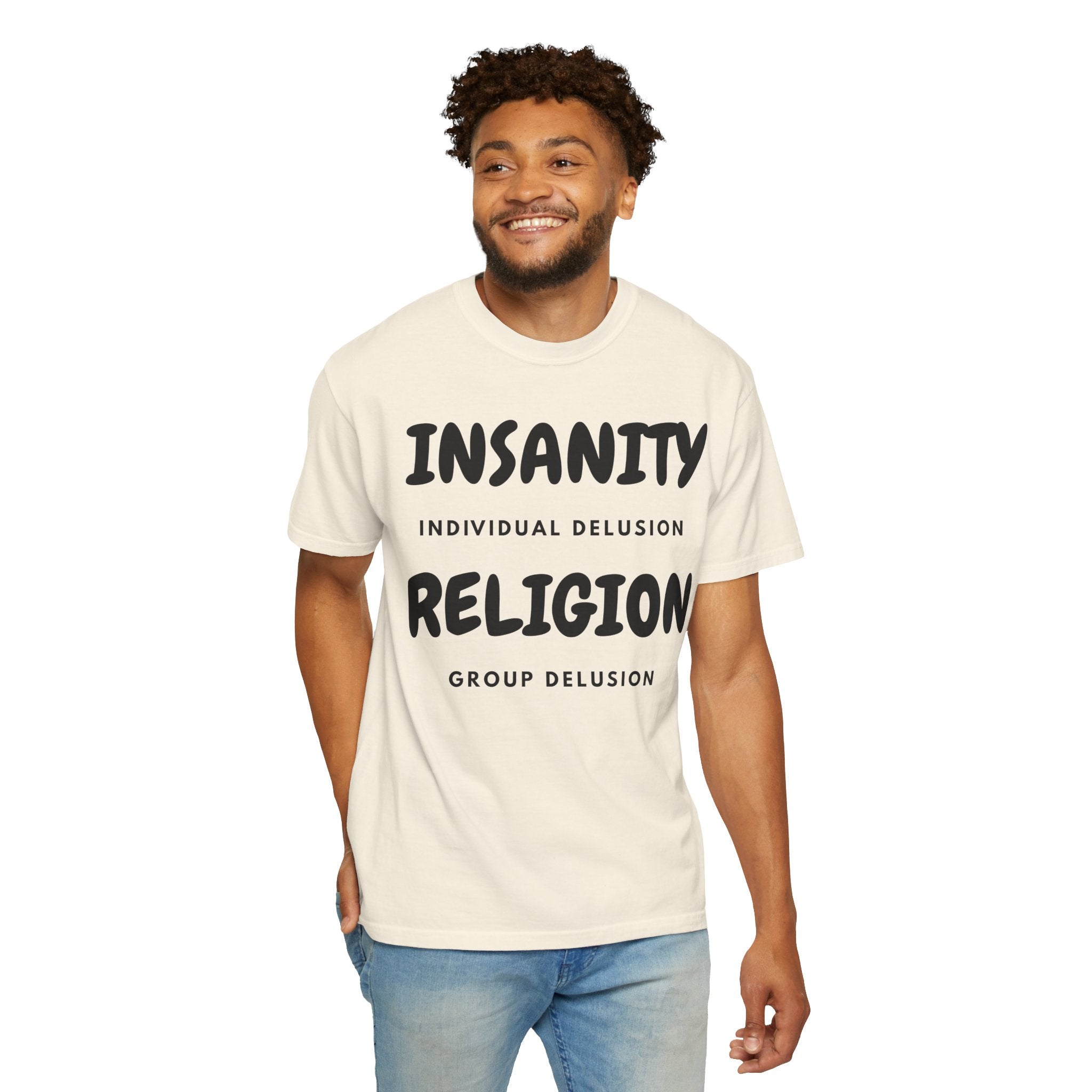 "Insanity Religion" Unisex Garment-Dyed Tee