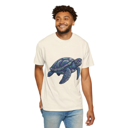 Color: Ivory | Cyber Turtle Unisex Garment-Dyed Tee