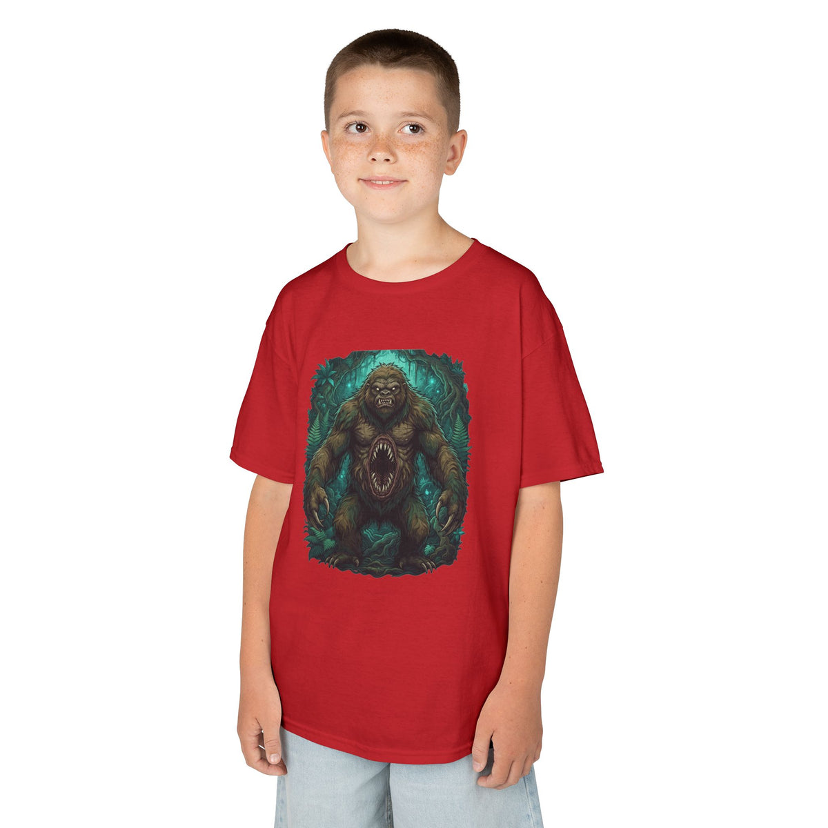 Color: Red | Mapinguari (Amazon Rainforest) Kids Tee