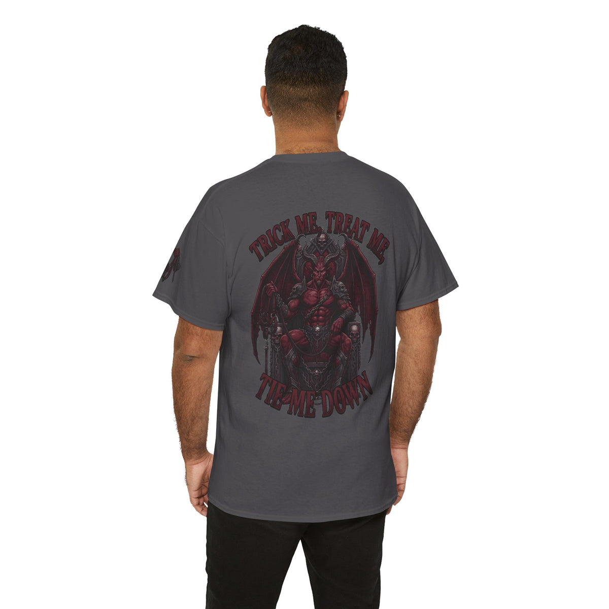 Color: Charcoal | Trick Me Treat Me Tie Me Down Premium Graphic Tee