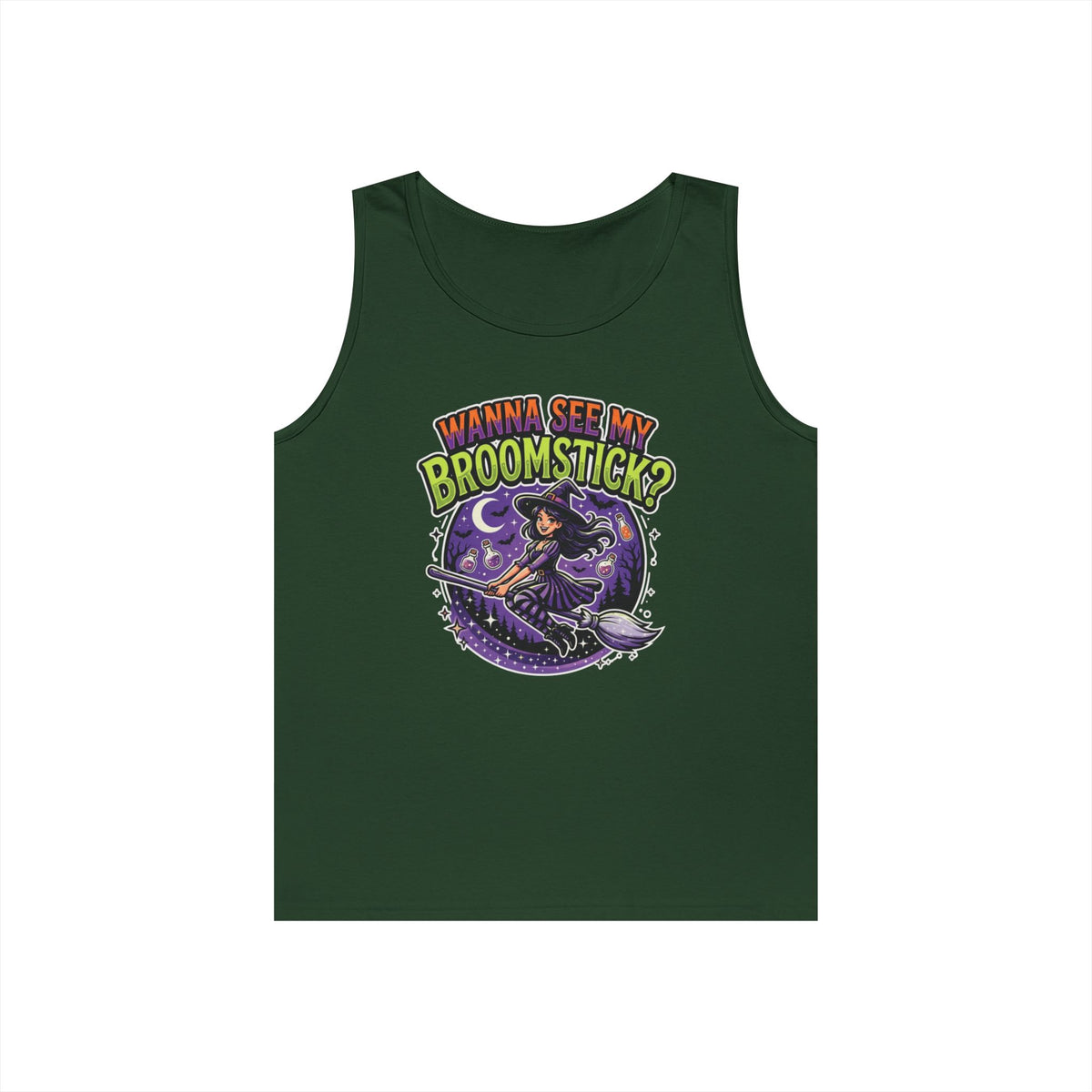 Color: Forest Green | Wanna See My Broomstick Tank Top