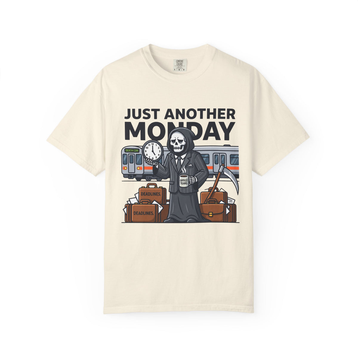 Color: Ivory | Just Another Monday Unisex Garment-Dyed Tee