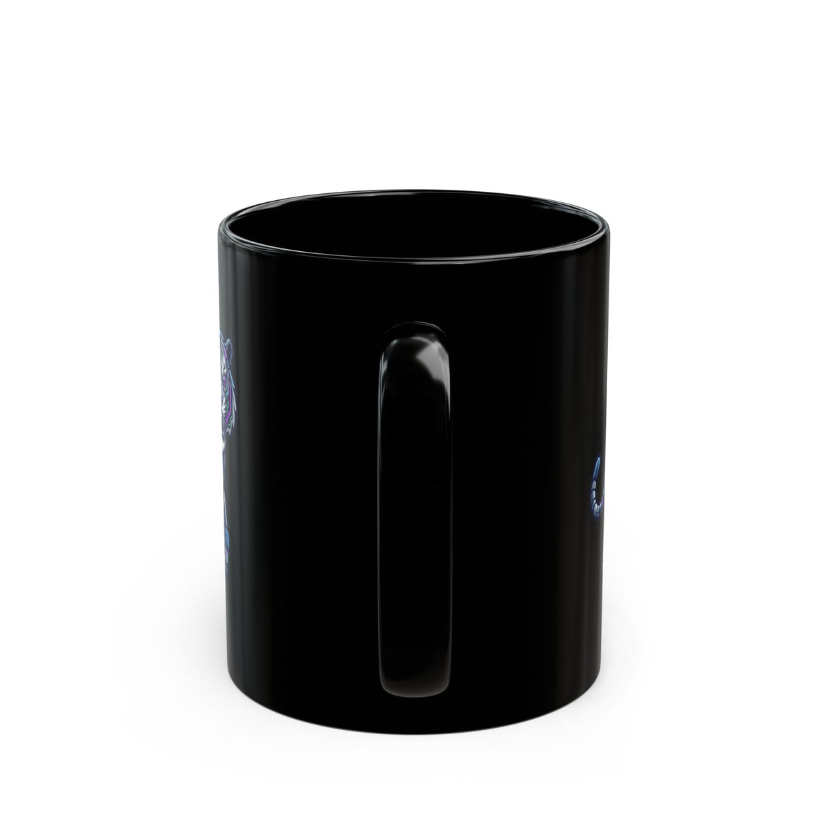 "Cyber Tiger" Black Ceramic Mug