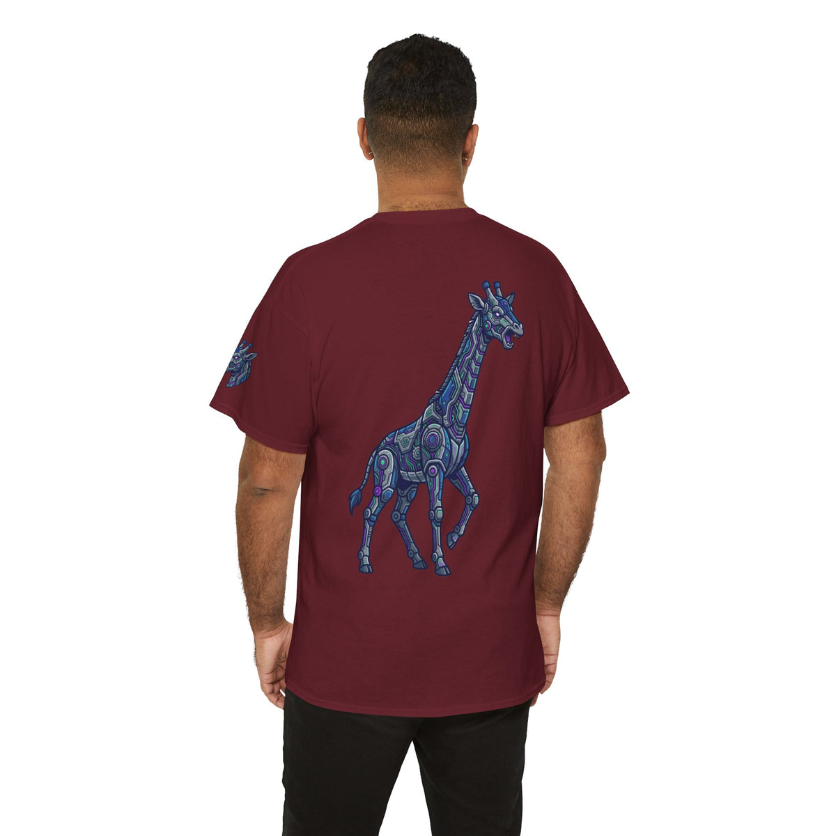 Color: Garnet | Cyber Giraffe Premium Graphic Tee