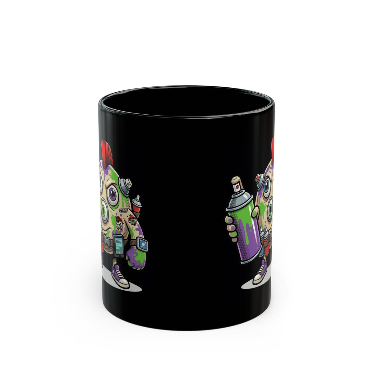 "Graffiti" Black Ceramic Mug