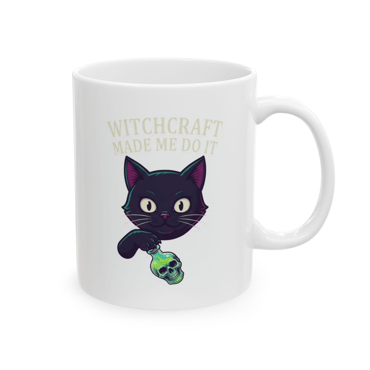 "Witchcraft Made Me Do It" White Ceramic Mug — Graphic